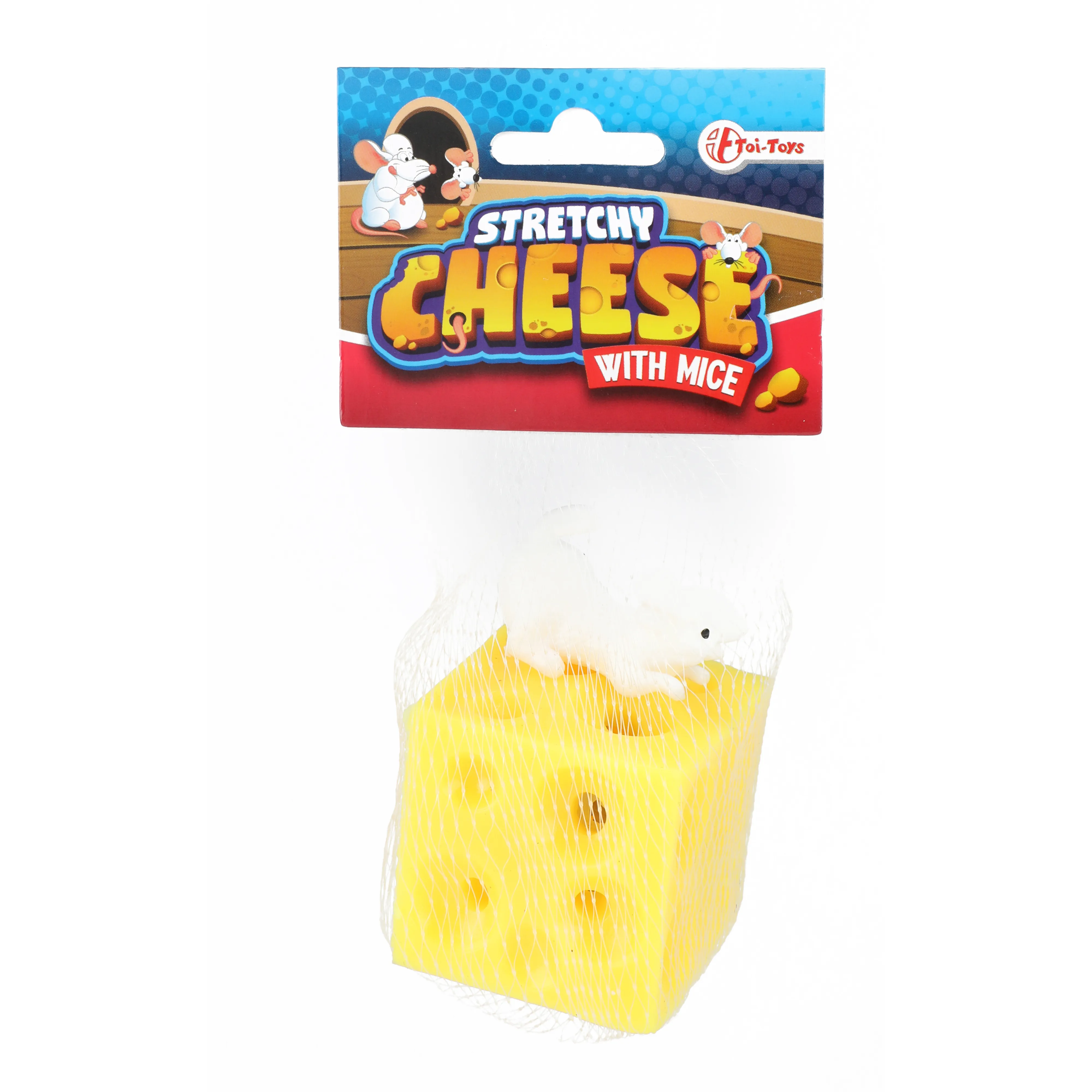 Toi-Toys - Dehnbarer Hüpf-Käse mit 2 Mäusen