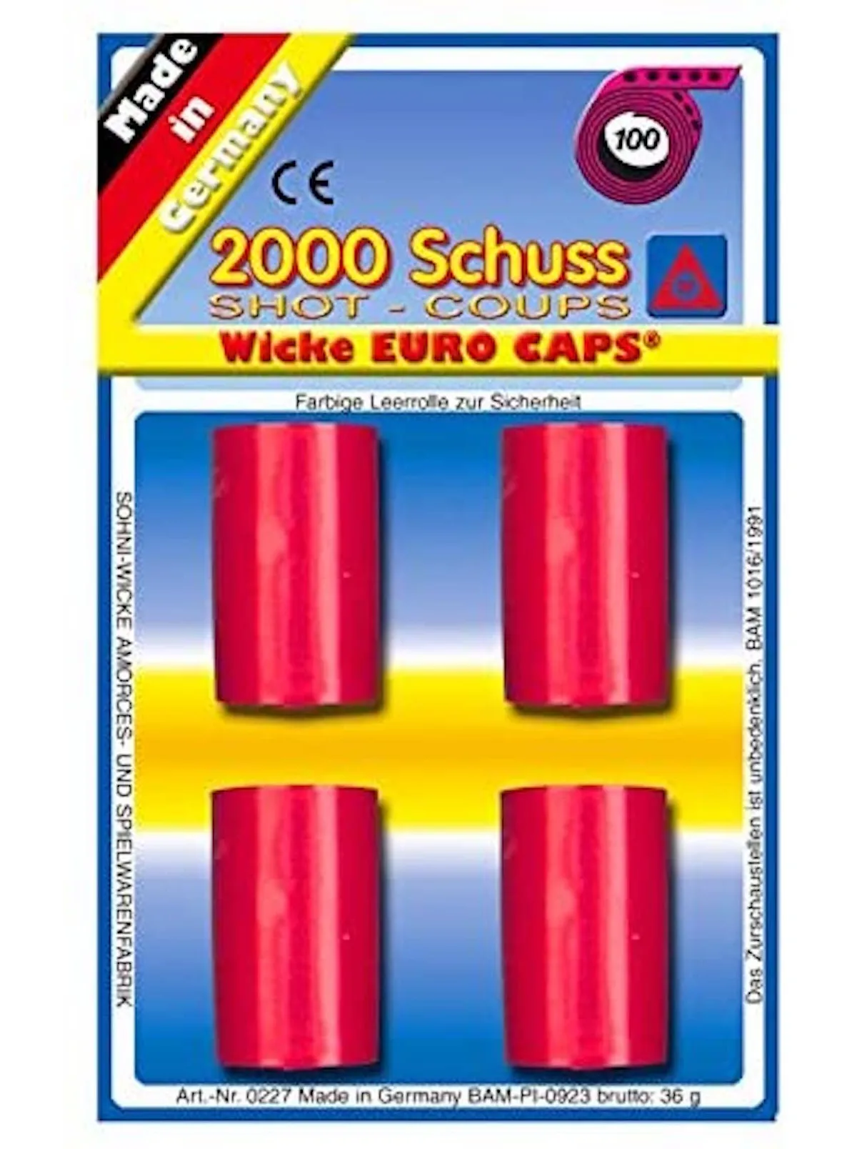 Wicke 8070221 - EURO CAPS 100-Schuss Bänder (2400 Schuss)
