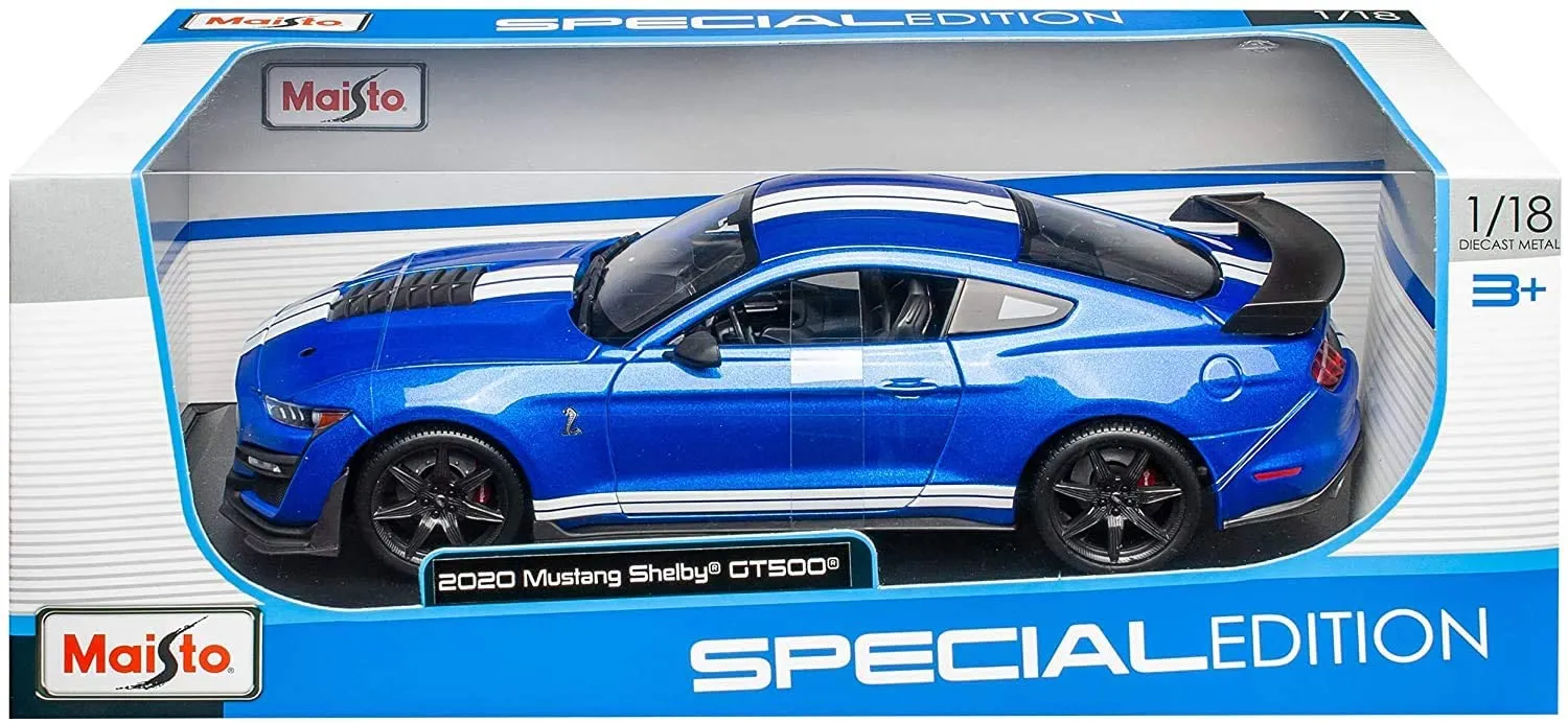 Maisto 31388 - Modellauto - Mustang Shelby GT500 '20 (blau, Maßstab 1:18)
