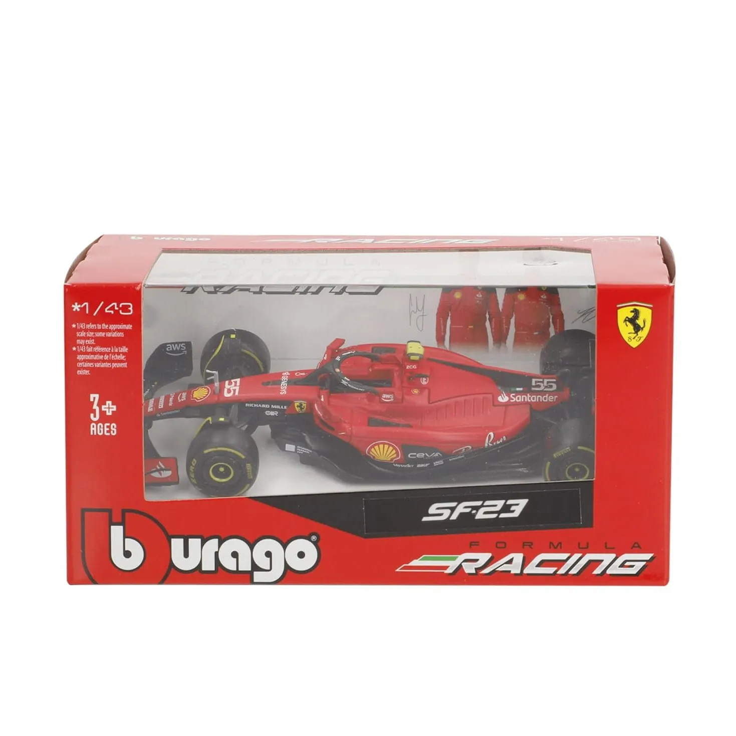 Bburago 18-36836 - Modellauto - Ferrari SF-23 Sainz #55 (Maßstab 1:43)