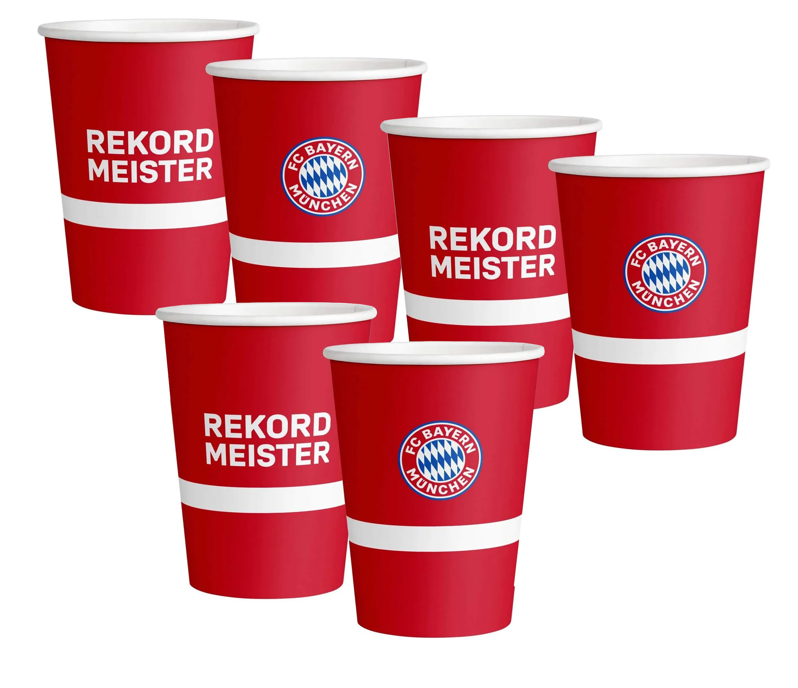 Amscan 9906508 - FC Bayern München - Pappbecher (6 Stück, 500ml)