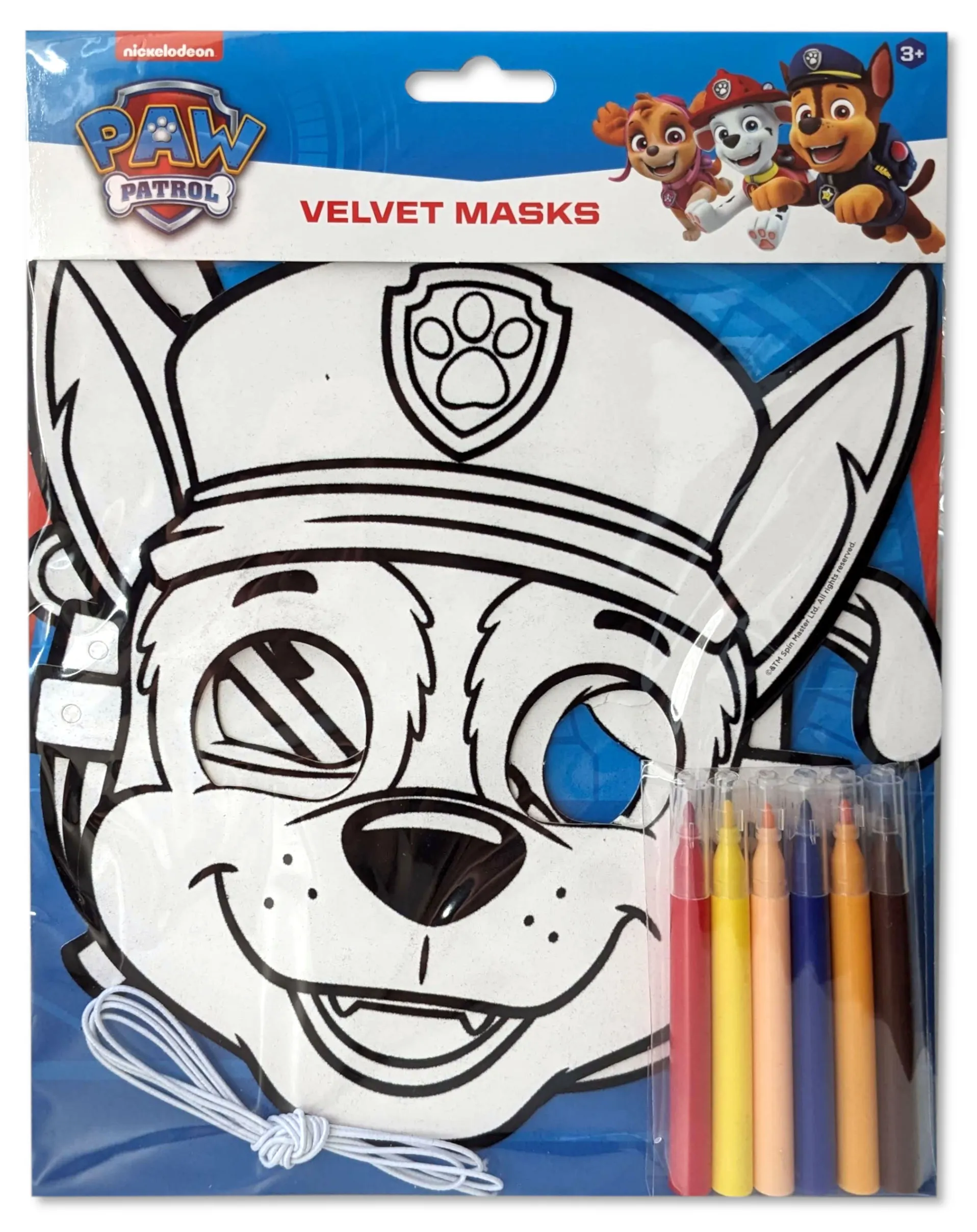 Spin Master - Paw Patrol - 3 Masken beflockt + Filzstifte