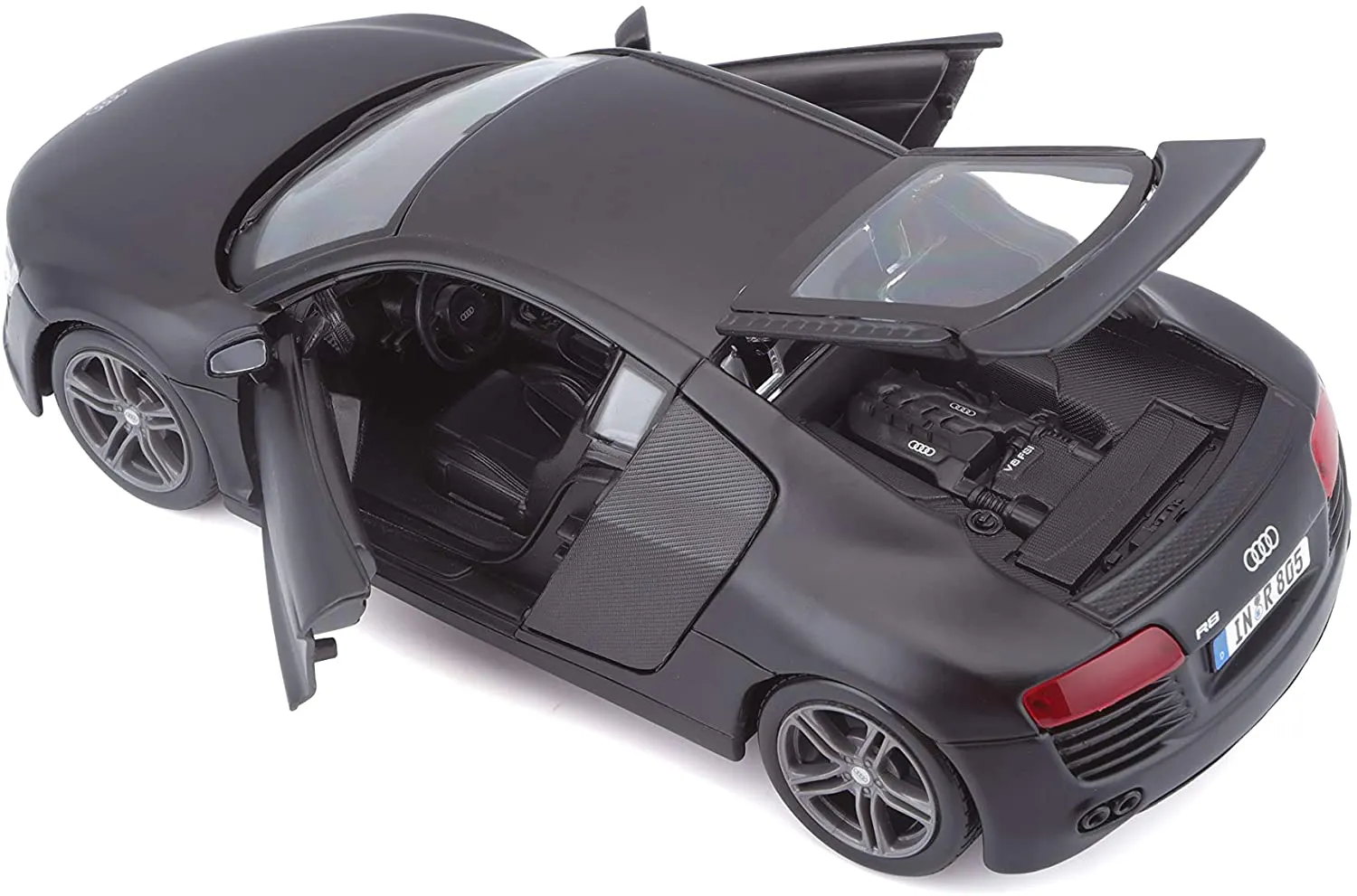 Maisto 31281M - Modellauto - Audi R8 (schwarz, Maßstab 1:24)