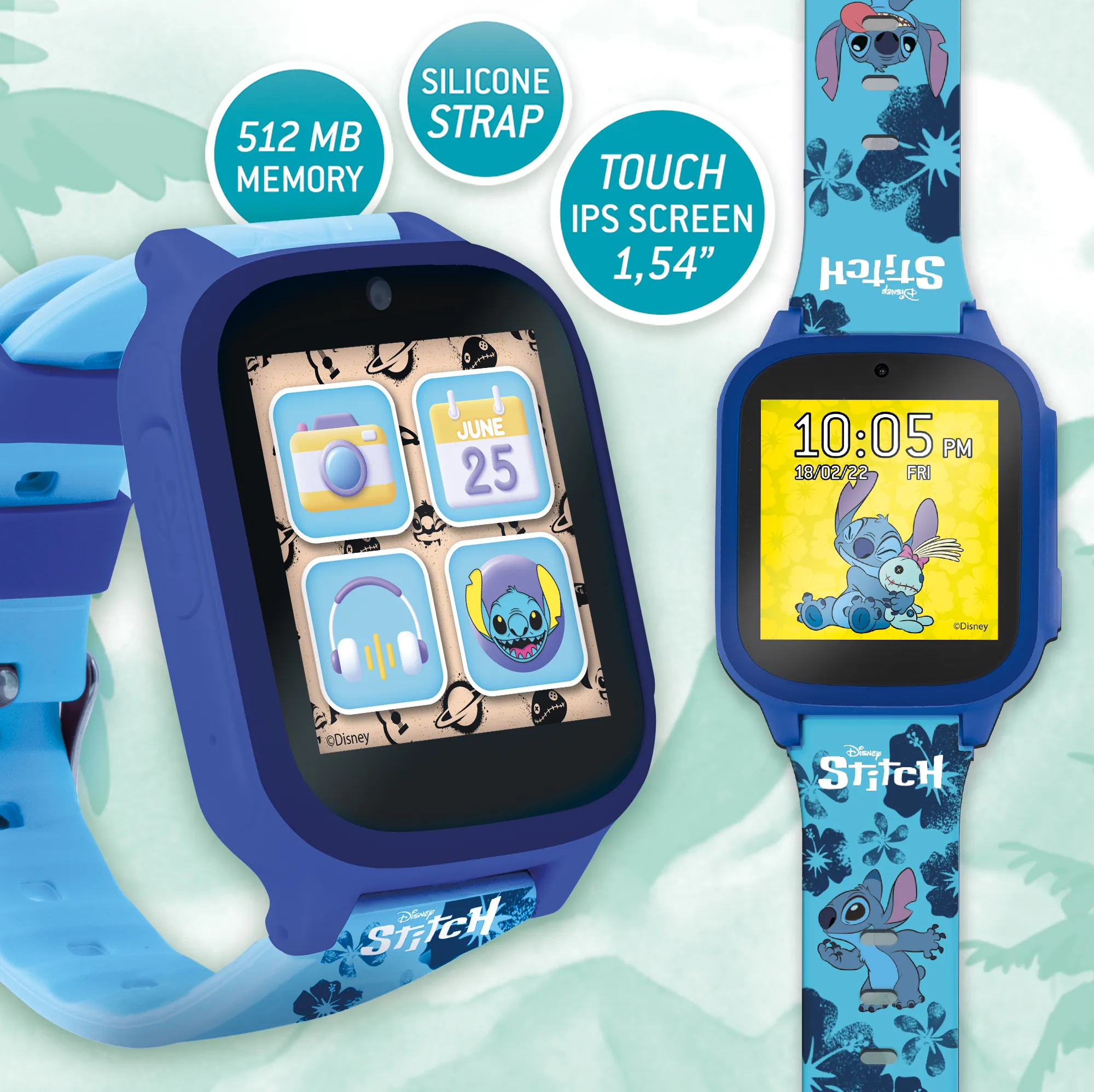 Lisciani 107230 - Disney Stitch Smartwatch Digitaluhr mit Kamera und Spielen