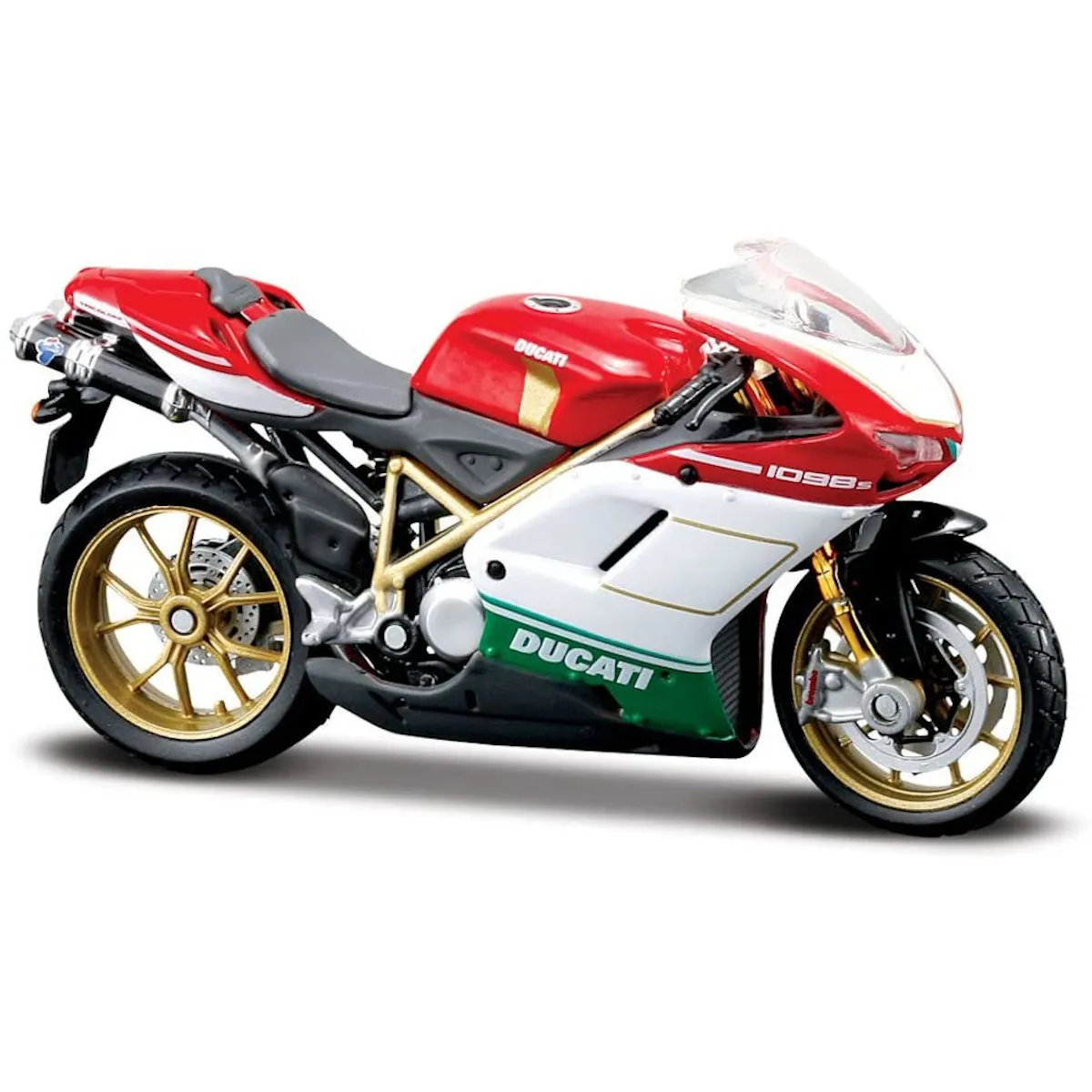 Maisto 39300 - Modellmotorrad - Ducati 1098 Tricolore (rot-weiß-grün, Maßstab 1:18)