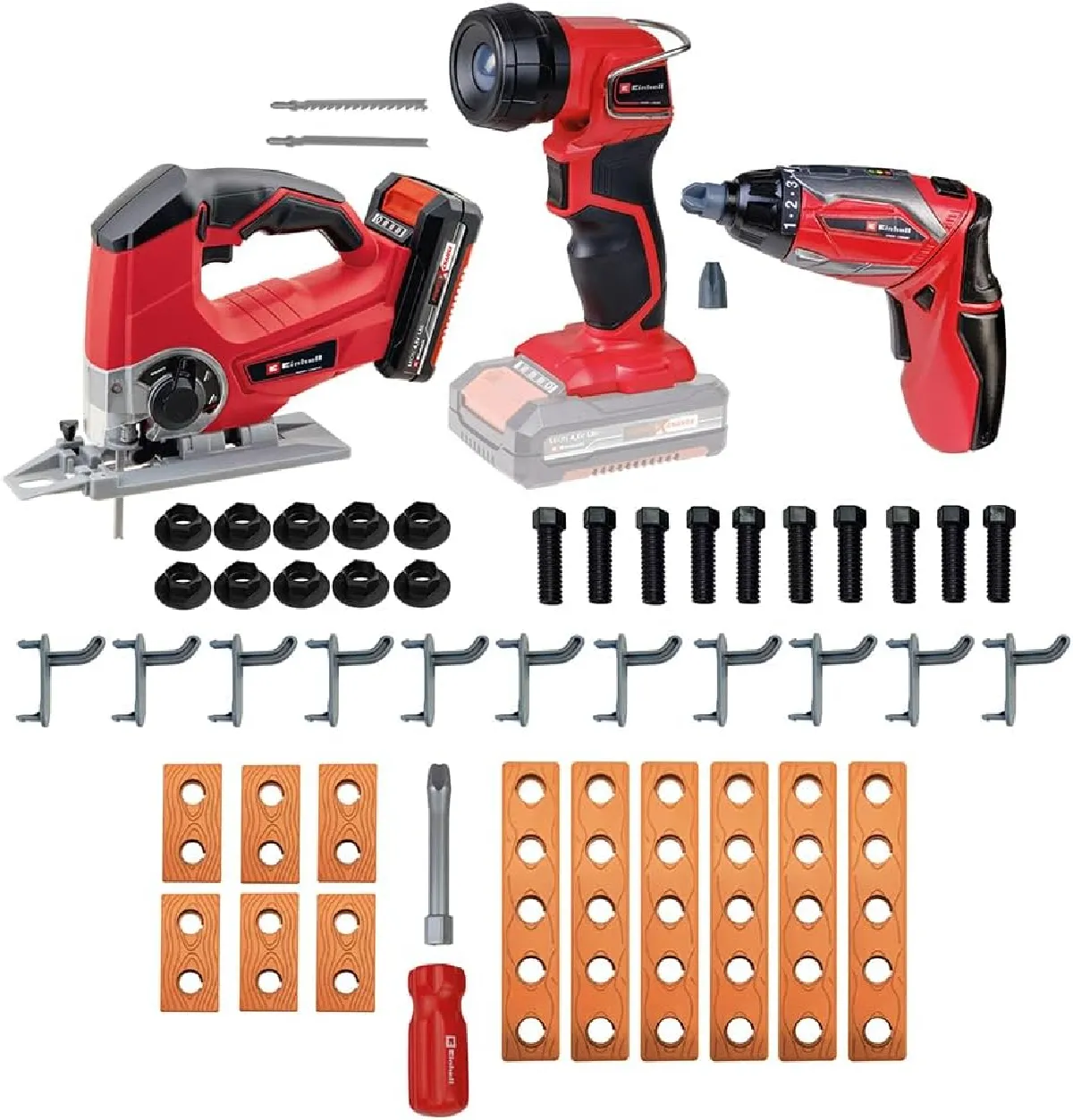 Happy People 41791 - Einhell KIDS E-Case Werkbank (110 Teile)