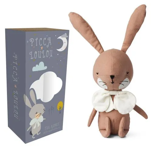 Picca Loulou Stofftier "Hase" (pink, 18cm) in Geschenkbox