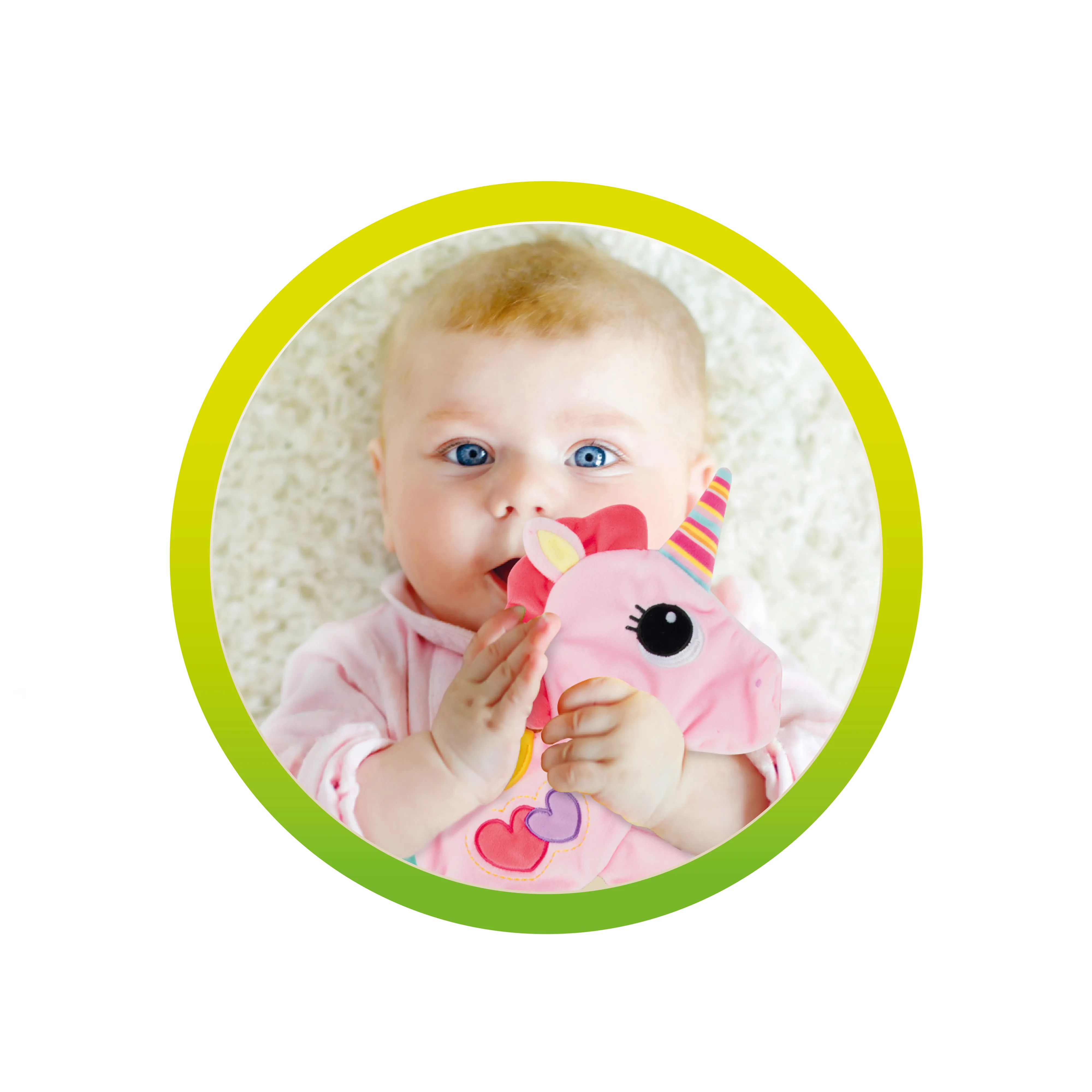 Toi-Toys LITTLE STARS Einhorn Knistertuch – Kuscheltuch für Babys