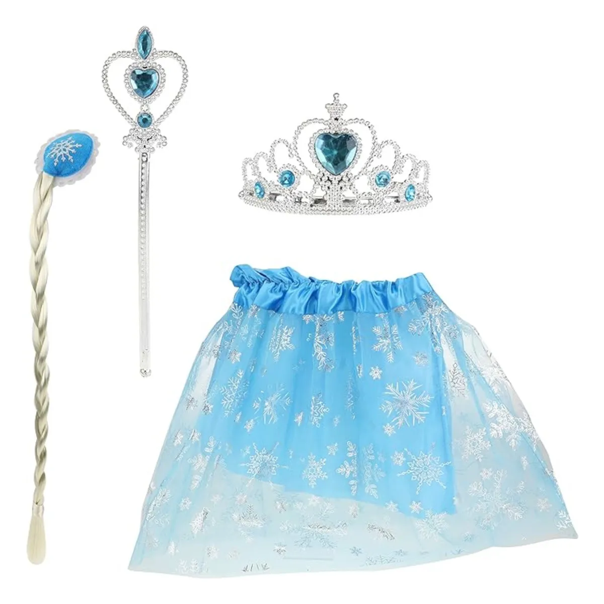 Toi-Toys - Kinderkostüm - Eisprinzessin Verkleidungsset (Tutu, Tiara, Zopf, Stab)