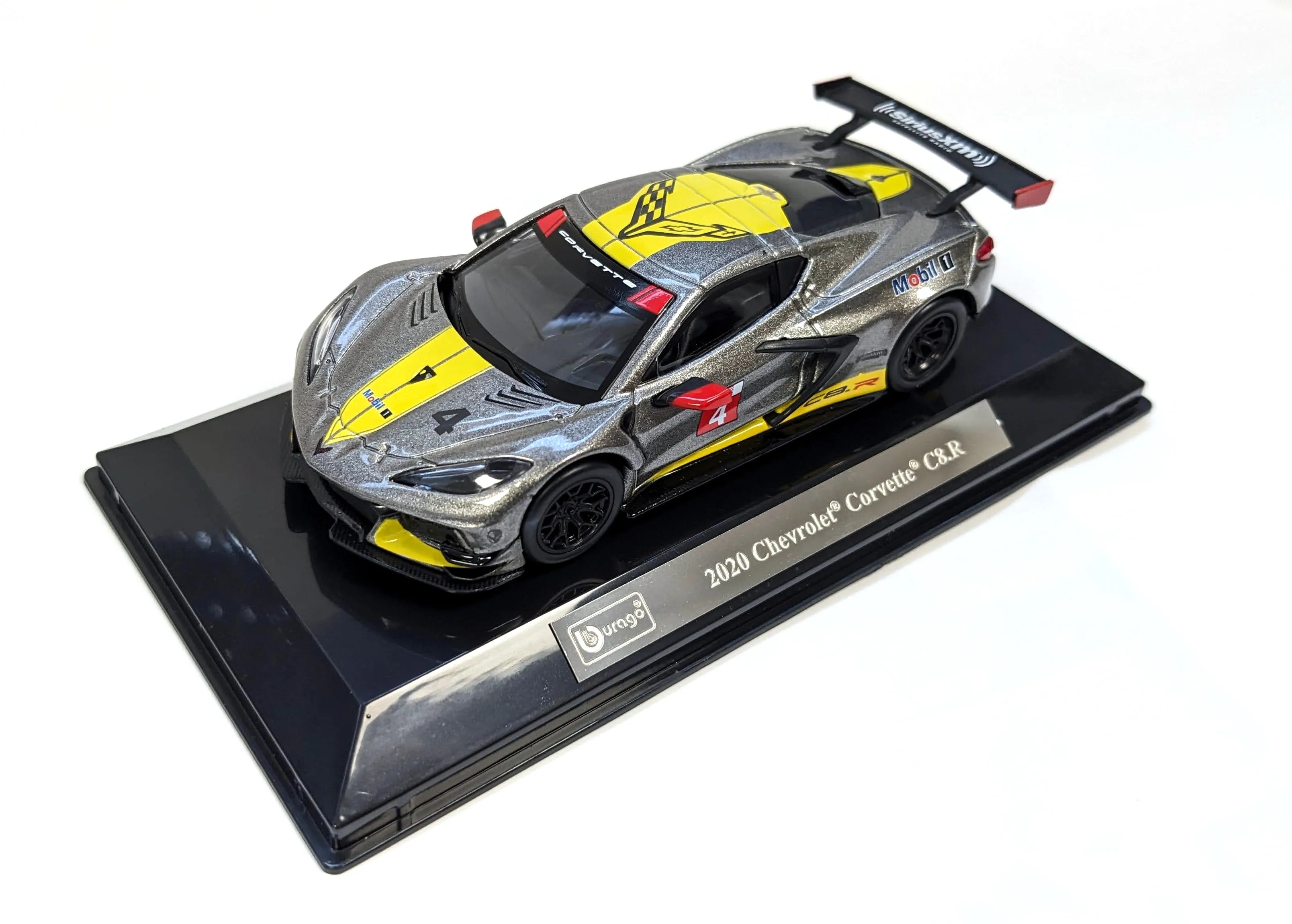 Bburago 18-38312 - Modellauto - Chevrolet Corvette C8R '20 (grau, Maßstab 1:43)