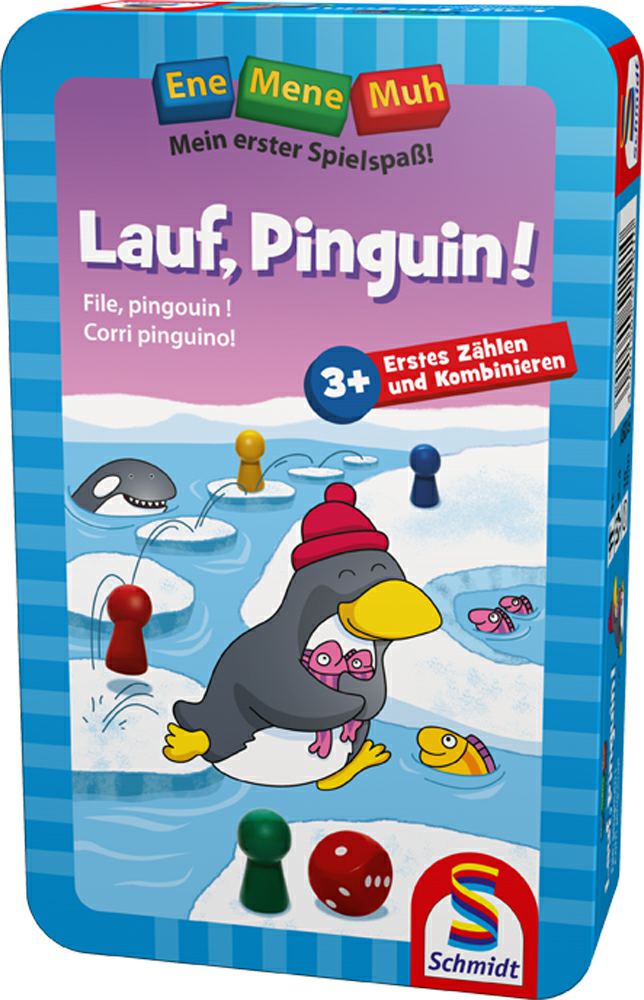 Schmidt 51291 - Ene, Mene, Muh - Mitbringspiel, Kinderspiel, Lauf, Pinguin!