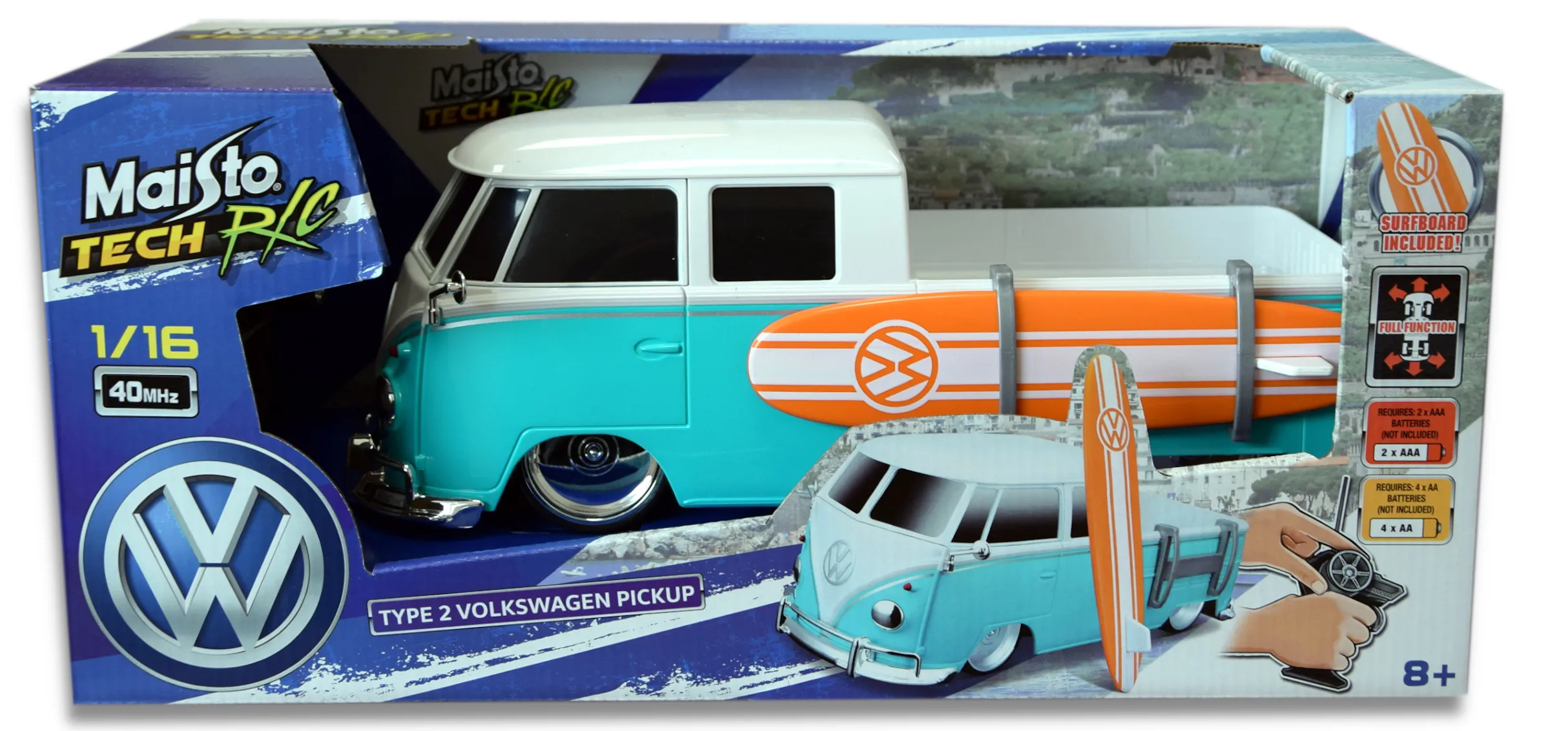 Maisto Tech 82078 - Ferngesteuertes Auto - Volkswagen Type 2 Pickup Surf (Maßstab 1:16)