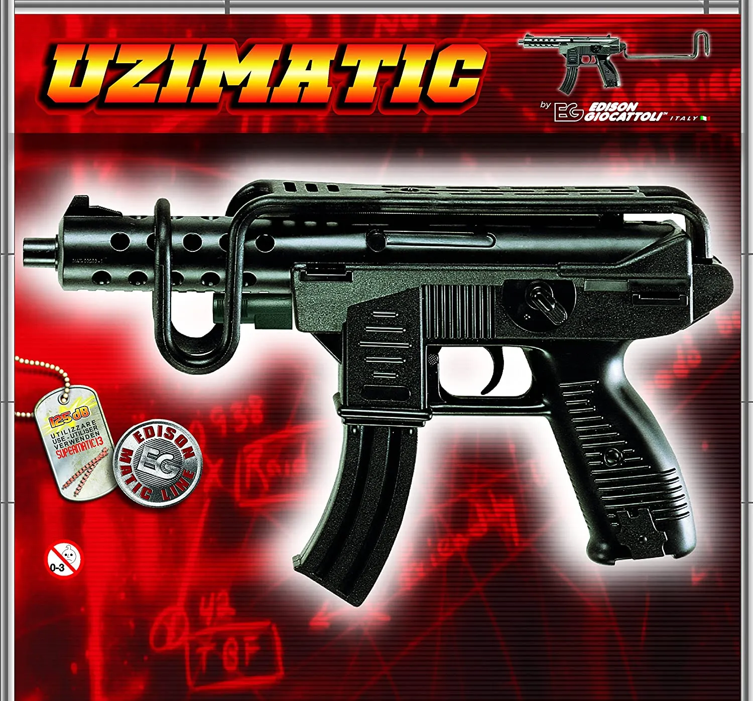 Edison Giocattoli - Spielzeugpistole - Uzimatic, 13 Schuss