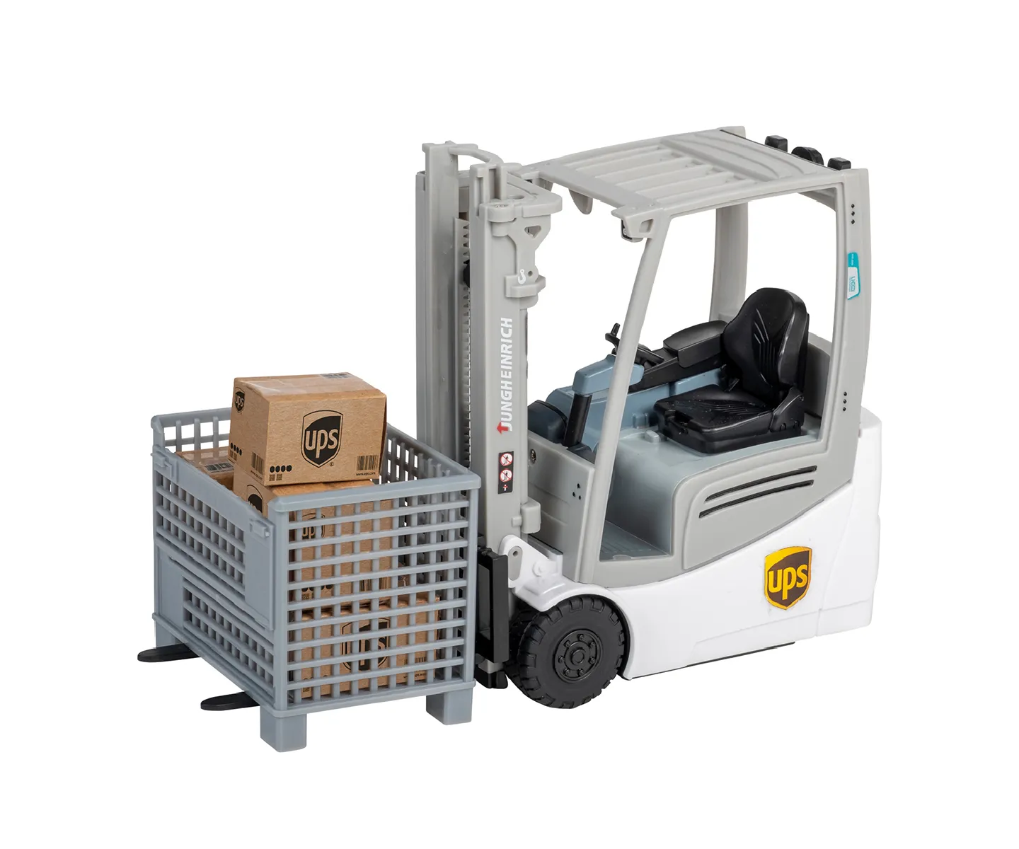 Happy People 34450 - Ferngesteuerter Gabelstapler - UPS Jungheinrich EFG 216 K Li-Ion (1:16)