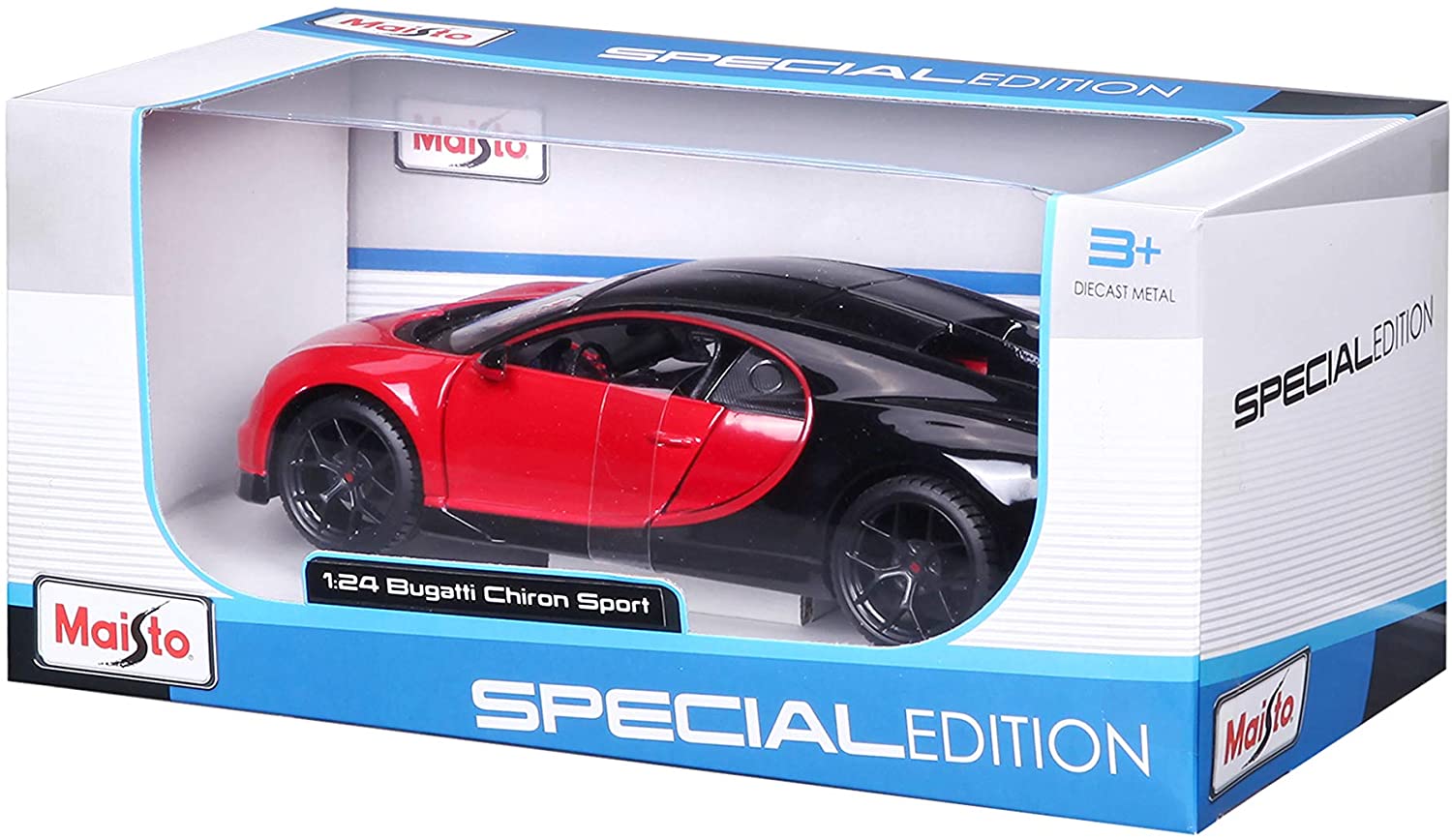 Maisto 31524 - Modellauto - Bugatti Chiron Sport (schwarz-rot, Maßstab 1:24)