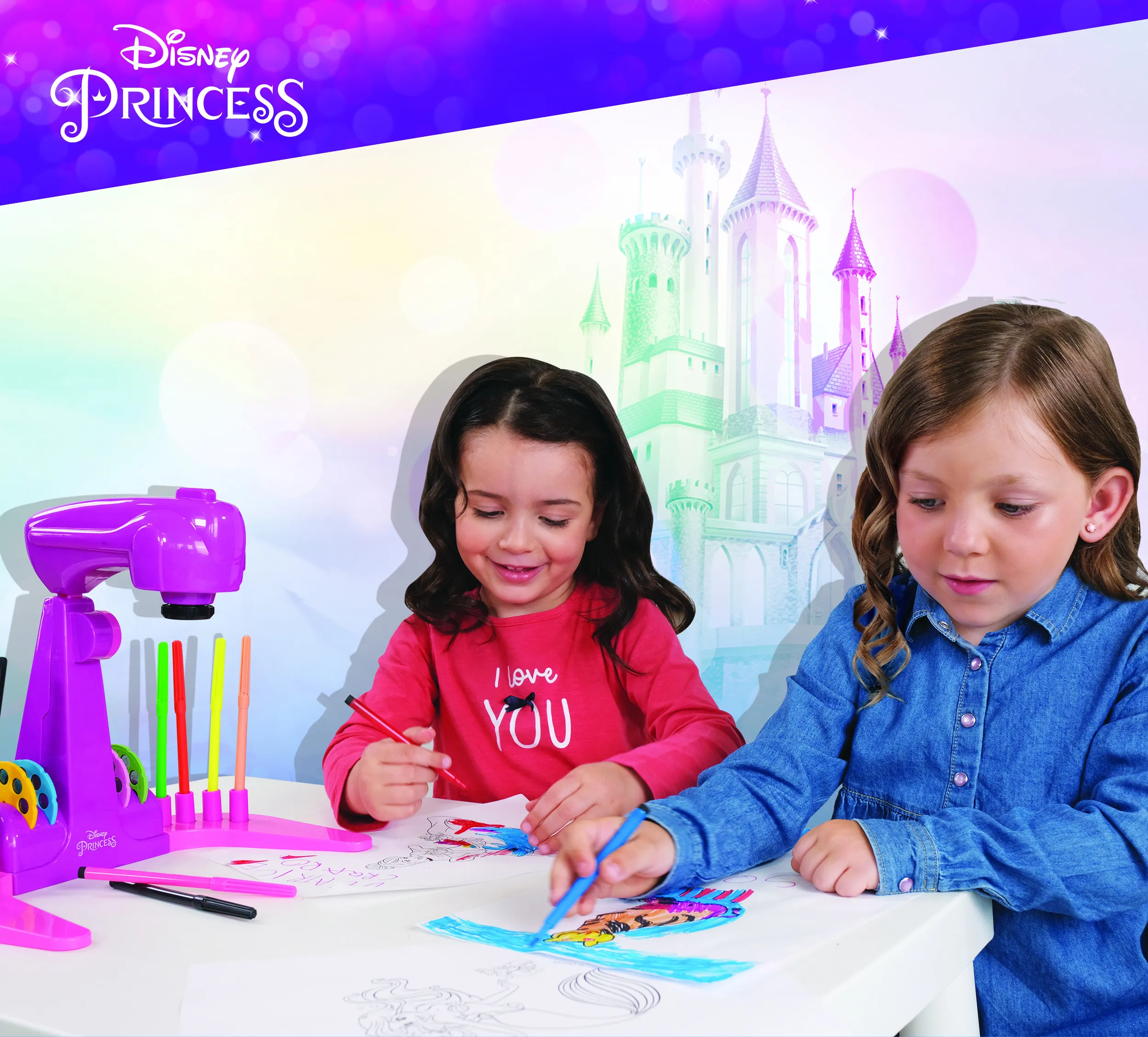 Lisciani 92956 - Disney Princess Zeichenschule mit LED Projektor