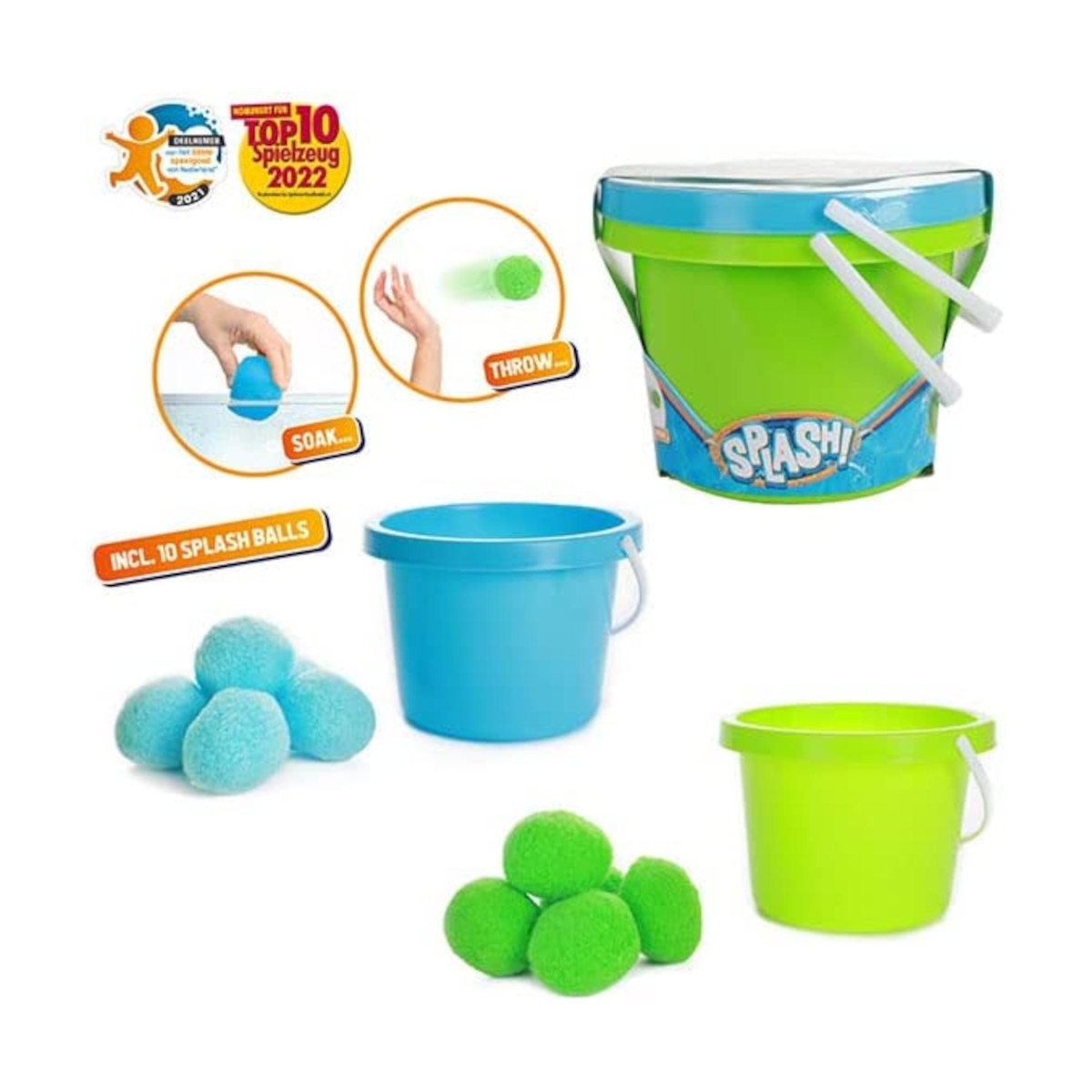 Toi-Toys - SPLASH Super Splashbällekampf (2 Eimer + 10 Bälle) Toi-Toys - SPLASH Super Splashbällekampf (2 Eimer + 10 Bälle)