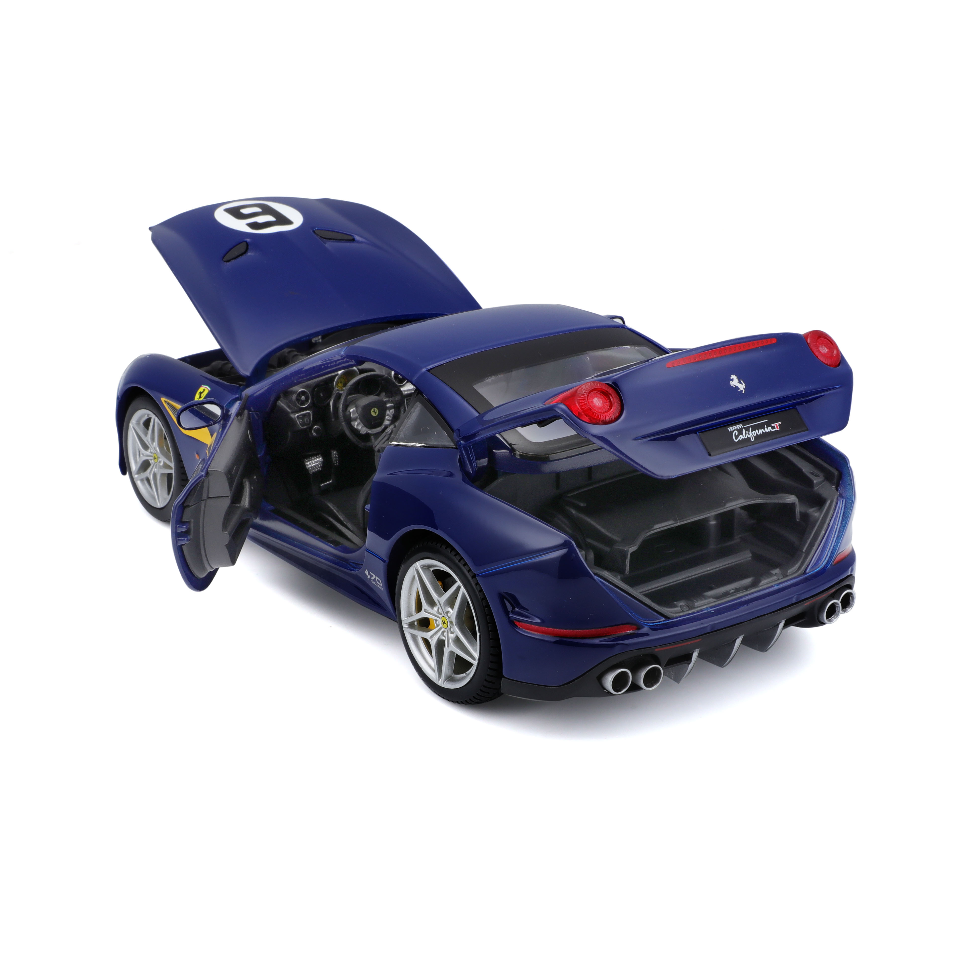Bburago 18-76104 - Modellauto - Ferrari California T The Sunoco (blau, Maßstab 1:18)