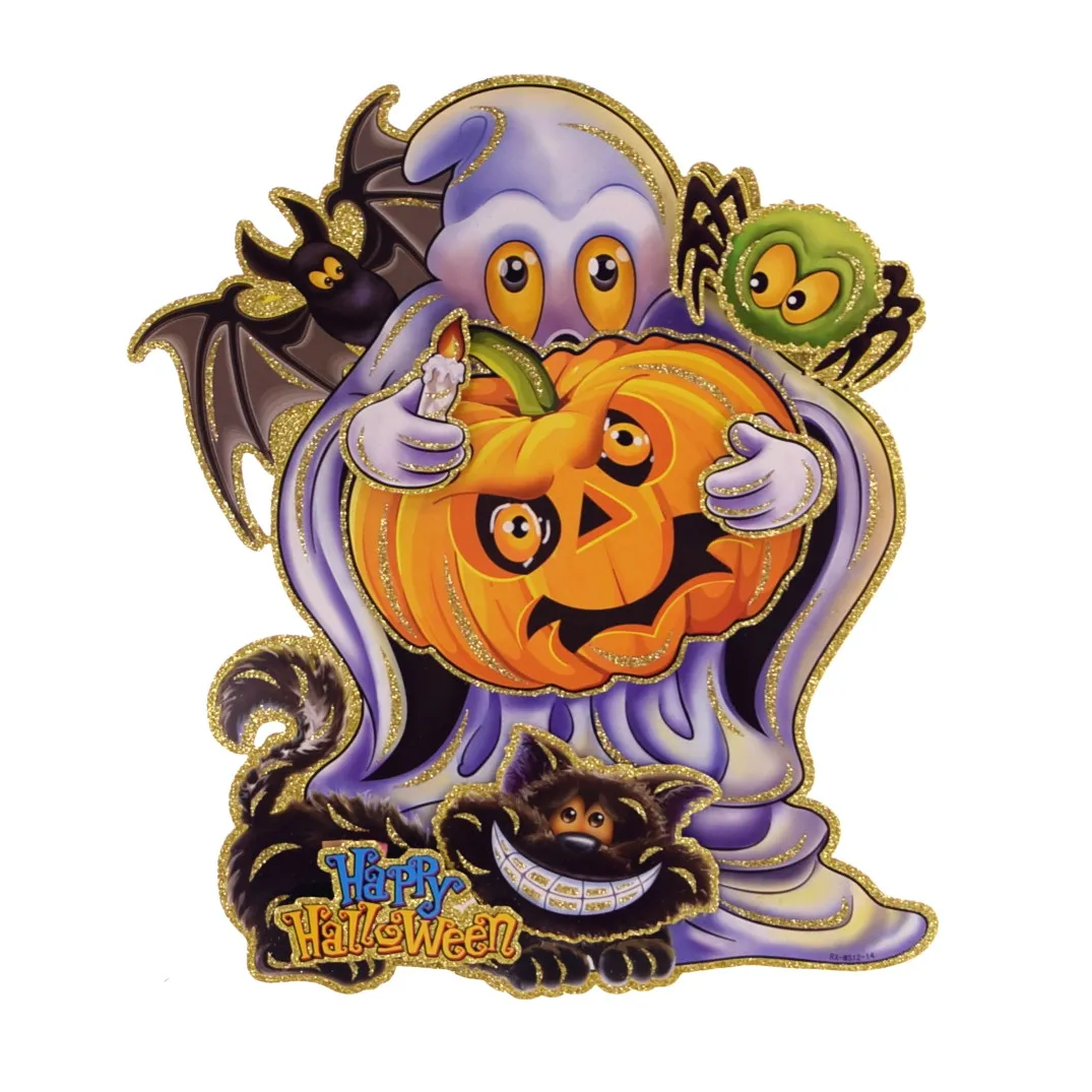 Halloween Papier-Deko - Gespenst mit Kürbis (46x40cm)