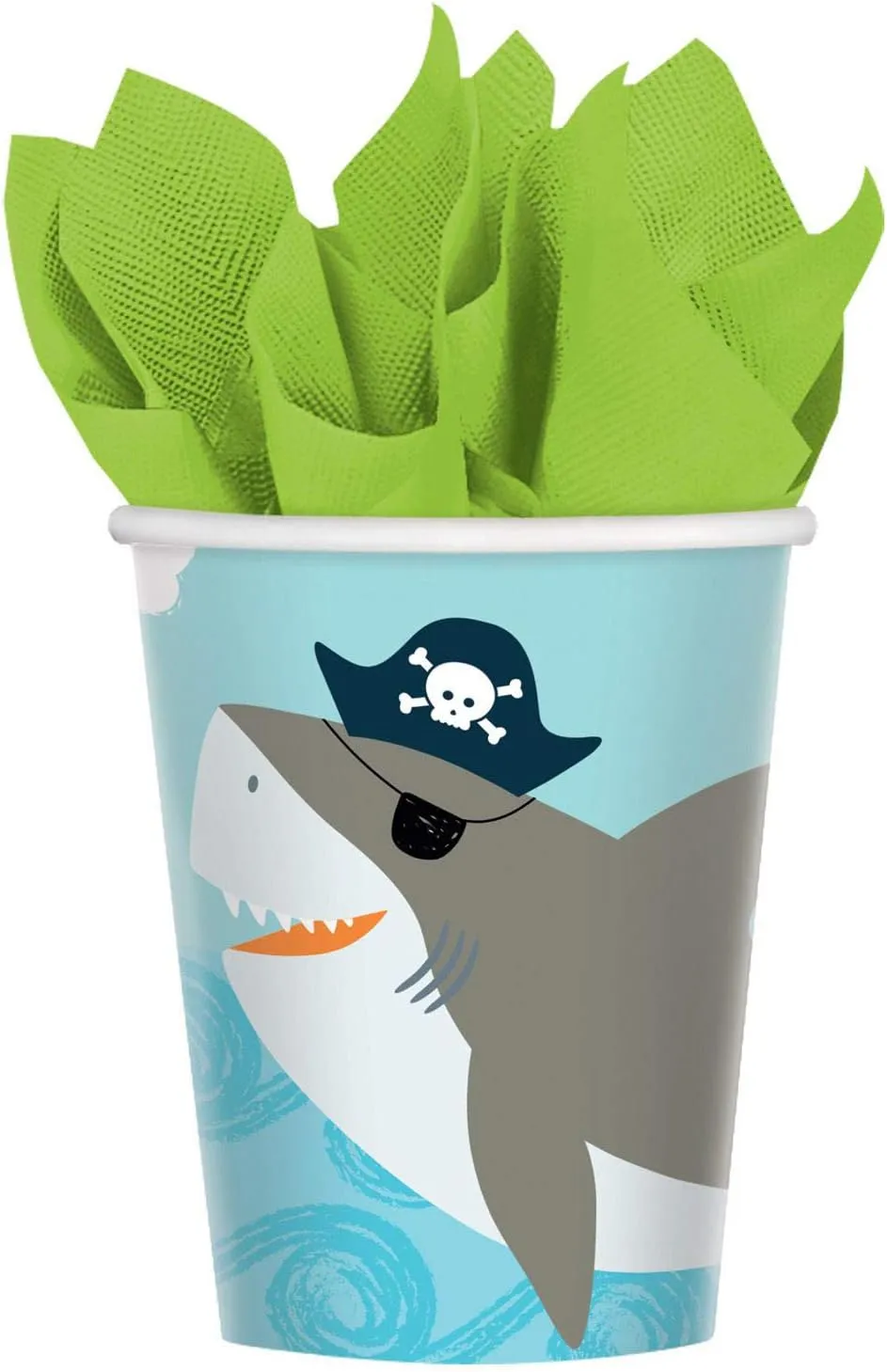 Amscan 9904651 - Pappbecher - Ahoi, Happy Birthday (8 Stück, 250ml)