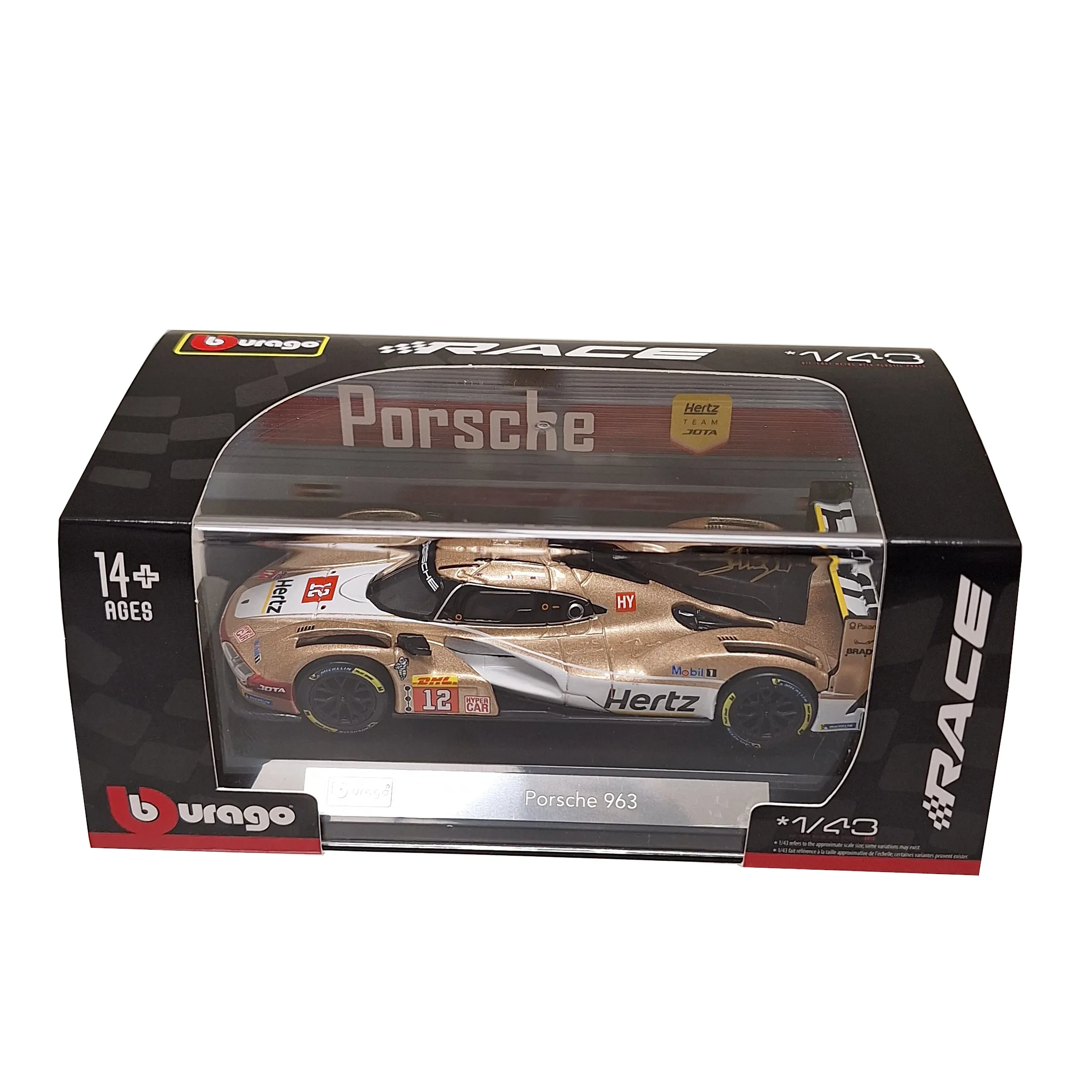 Bburago 18-38317 - Modellauto - Porsche 963 Hertz Team JOTA #12 (Maßstab 1:43)