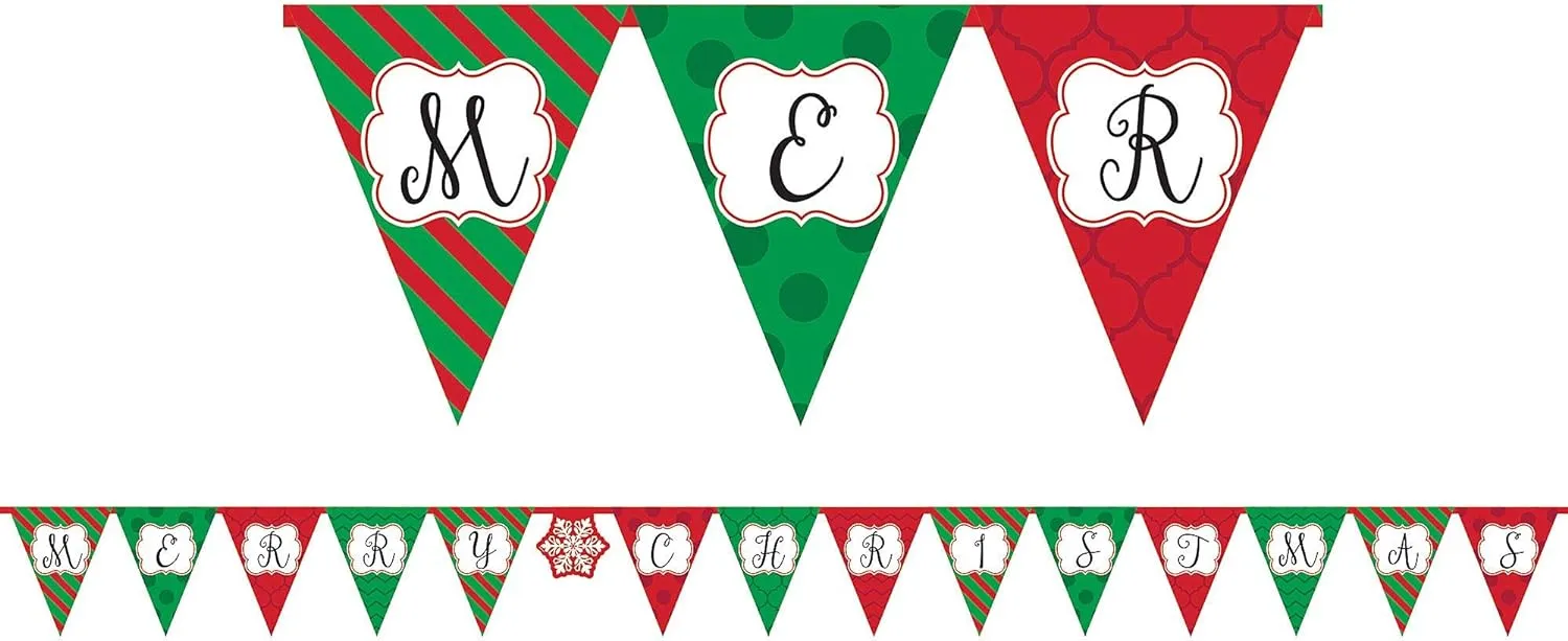 Amscan 1204424 - Wimpelkette - Weihnachten, Merry Christmas (Papier)