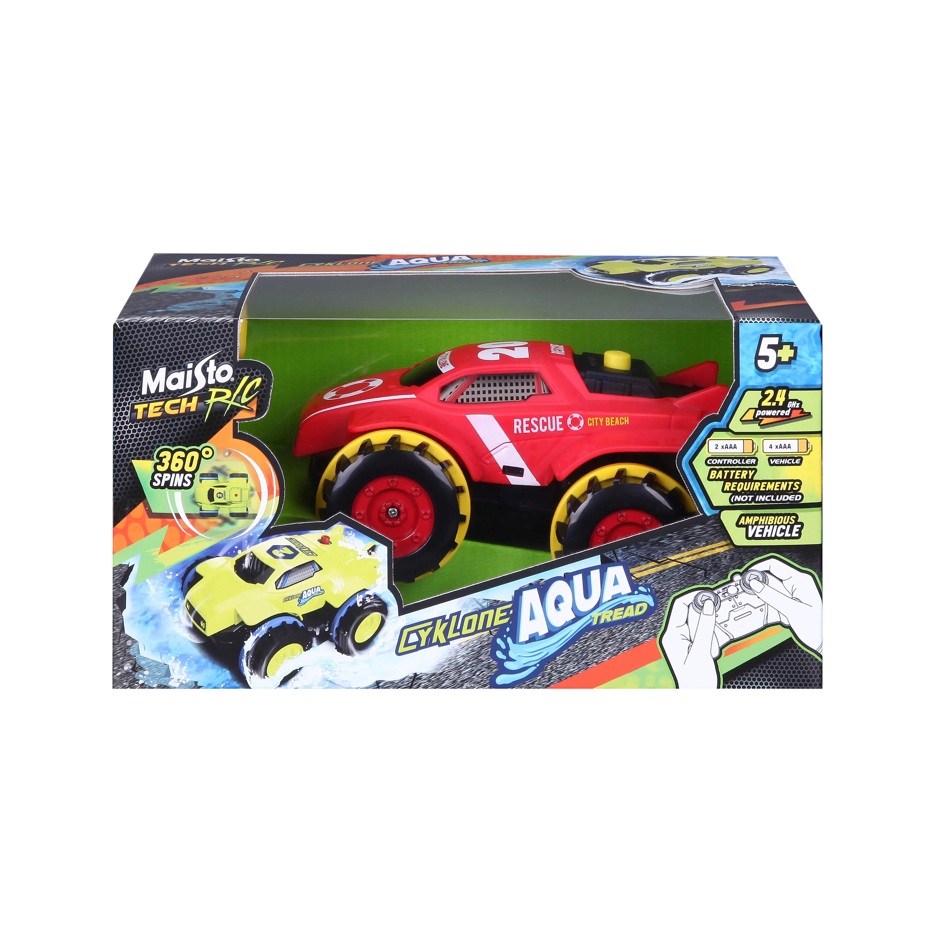 Maisto-Tech 82142 - Ferngesteuertes Auto - Cyklone AquaTread 16cm (rot, 2,4 GHz)