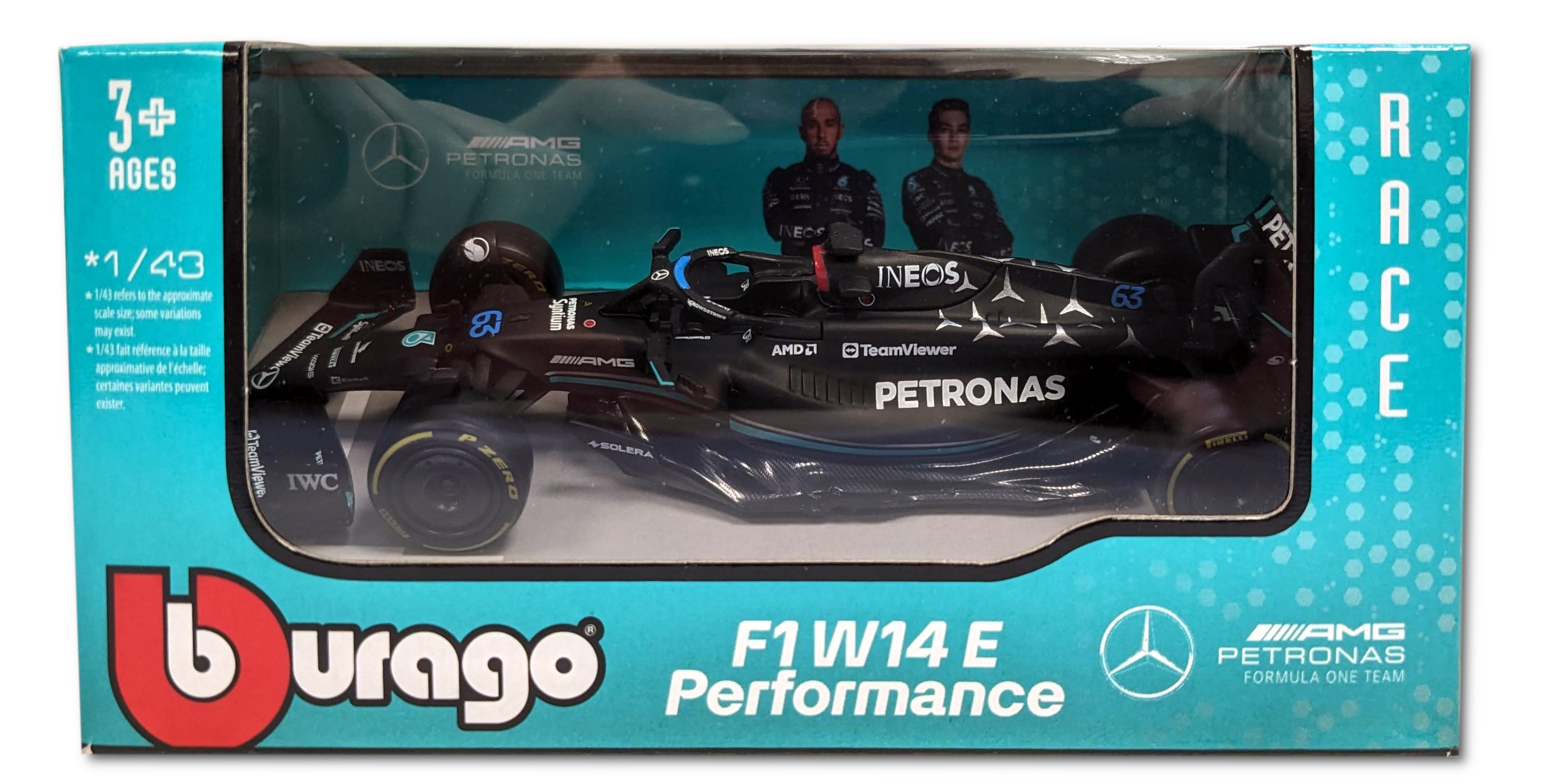 Bburago 18-38080R - Modellauto - F1 Mercedes AMG W14 '23 #63 Russel (Maßstab 1:43)