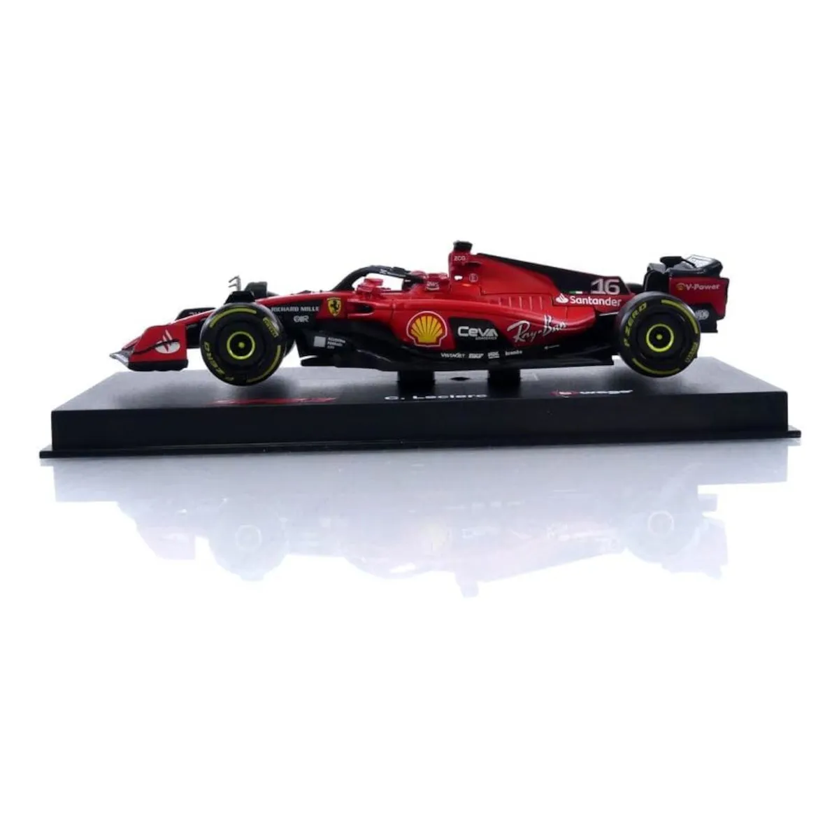 Bburago 18-36835L - Modellauto - F1 Ferrari SF-23 #16 Leclerc (mit Helm, Maßstab 1:43)
