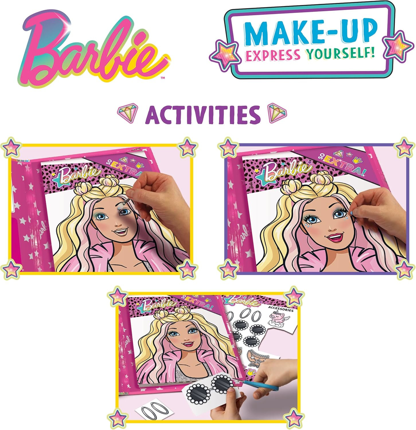 Lisciani 12938 - Barbie Sketch Book Make Up Goal
