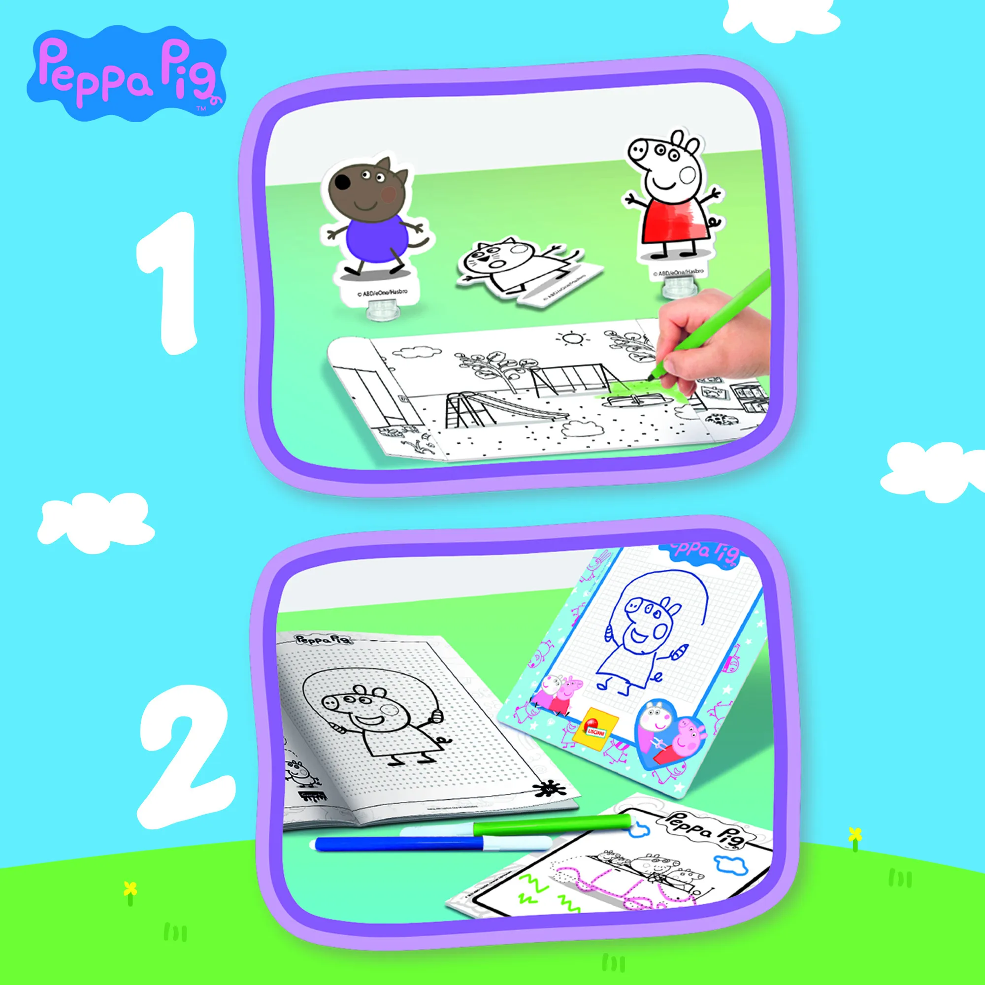 Lisciani 95841 - Peppa Wutz Mal- und Zeichenschule mit Rucksack